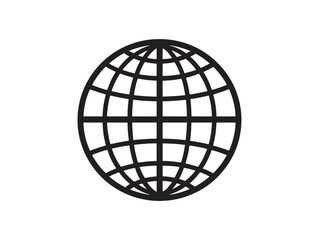Earth Icon Contemporary Flat Line Illustration