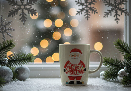 Christmas Themed Mug Mockup