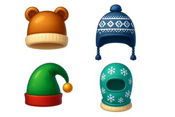 Festive winter hats in various styles perfect for the cold season celebrations