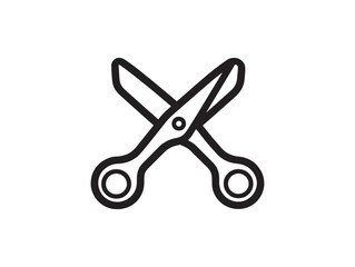 Minimalist Cutting Scissors Line Art Icon