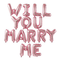 foil balloon letter spelling will you marry me