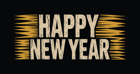Bold Happy New Year 2026 Typography Text Design