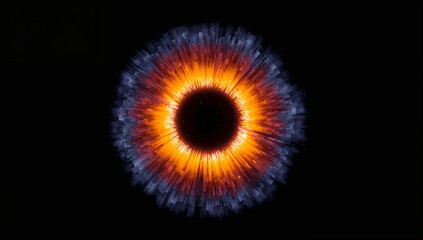 Displaying glowing radial bar circle pulsing in digital rendering, with gradient color ring