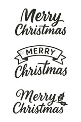 Hand-Drawn Merry Christmas Lettering Set | Brush and Ink Style Vector Typography