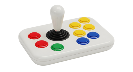 Arcade style joystick for gaming entertainment isolated PNG with Transparent Background
