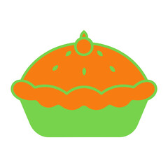 Mince Pie Colorful Vector Line Art