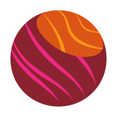 Chocolate Truffle Colorful Vector Line Art