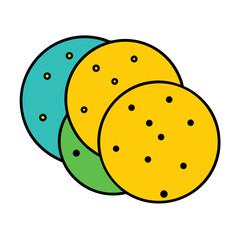 Sugar Cookies Colorful Vector Line Art Simple Cute Design