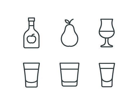 simple outline stroke icon isolated on white background hungarian palinka drink fruit spirit glass spirit clear liquor strong liquor distilled spirit shot drink alcohol glass