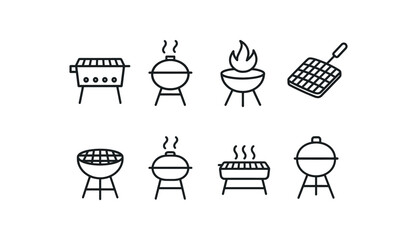 simple outline stroke icon isolated on white background south african braai grill bbq grill fire grill meat grill outdoor grill smoke grill hot grill cook grill