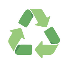Obraz premium Recycle Symbol Flat Icon – Sustainability and Environment Vector
