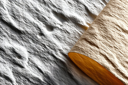 Close-up of textured paper with soft curves and natural shadows