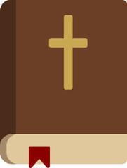 Obraz premium Brown bible book icon. Vector illustration.