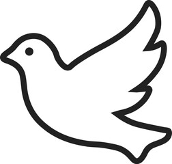 Dove icon. Vector. Line style. 