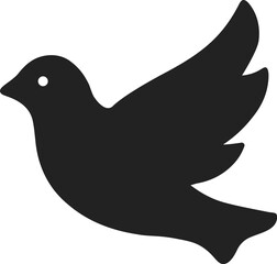 Dove icon. Vector. Flat design. Black silhouette.