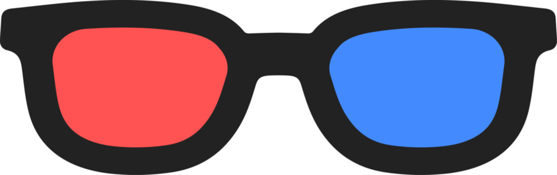 3d movie glasses icon. Red blue 3d glasses. Vector illustration.