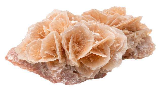 The enchanting allure of a desert rose formation cut out on PNG. AI GENERATED.