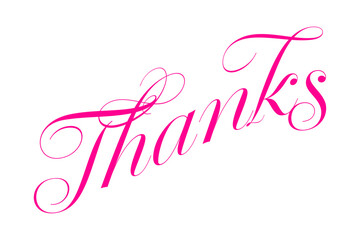 Thanks - 手書き風の筆記体で書いた「Thanks（ありがとう）」の文字（カリグラフィー）
