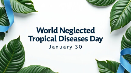 World neglected tropical diseases day a call to action on january 30th, surrounded by lush green leaves and a symbol of hope for a healthier future