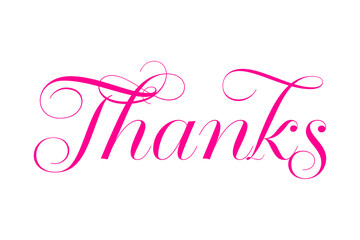 Thanks - 手書き風の筆記体で書いた「Thanks（ありがとう）」の文字（カリグラフィー）
