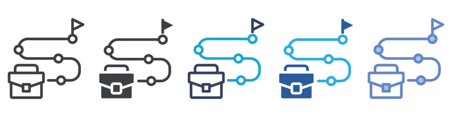 Career icon set multiple style collection