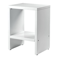 Modern White Two-Tier Storage Shelf Isolated Object