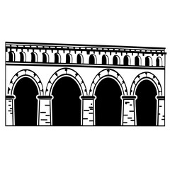Fototapeta premium Ancient Roman Aqueduct Arches Illustration