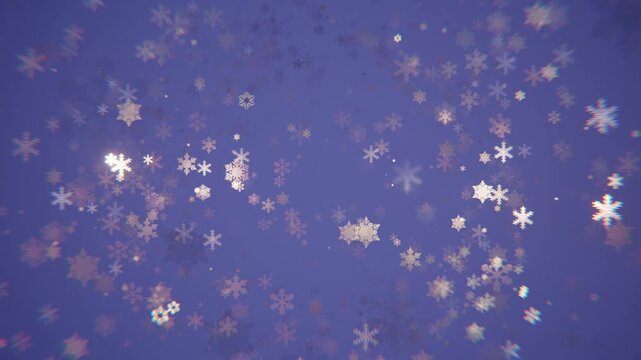 Winter background with lots of golden snowflakes and glowing lights. The luminous elements add a sense of celebration and coziness, reminding of New Year and Christmas decorations. 2026	