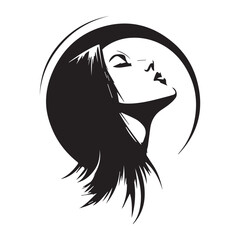 A woman's face with a minimalist and elegant design on white background 2