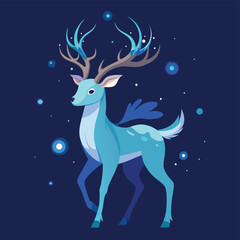 Obraz premium christmas deer with a christmas tree