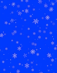 Snowflake pattern against a vibrant blue background winter season illustration