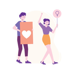 Love And Support Vector Illustration Which can easily edit or modify