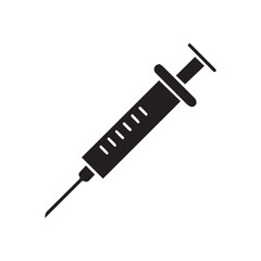 syringe silhouette vector on white background