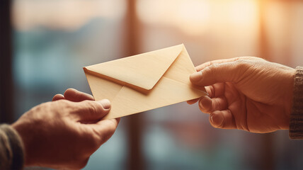 手紙を渡す温かな瞬間のシーン