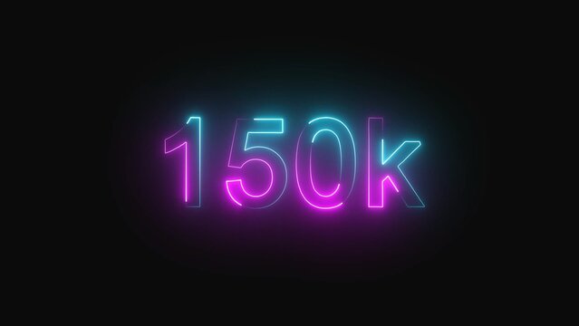 Download 150k followers celebration neon sign animation background video