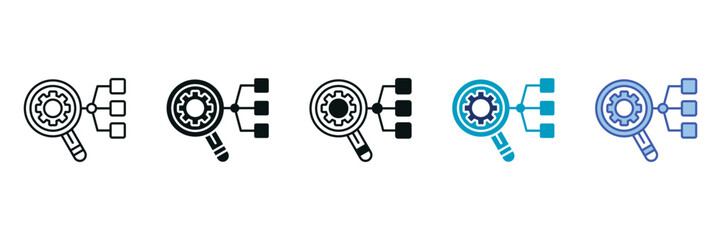 Root Cause Analysis Icon Set Consisting of Multiple Styles Vector Illustration
