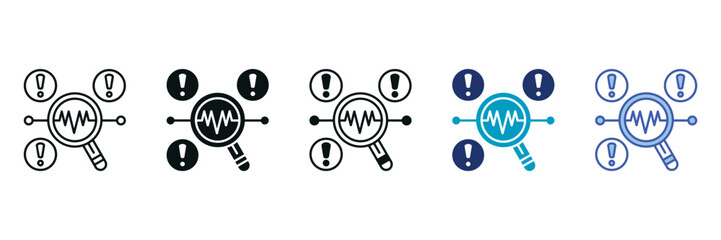 Anomaly Detection Icon Set Consisting of Multiple Styles Vector Illustration