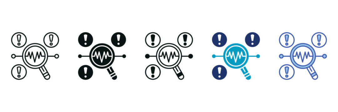 Anomaly Detection Icon Set Consisting of Multiple Styles Vector Illustration