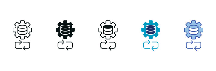 Data Recovery Icon Set Consisting of Multiple Styles Vector Illustration