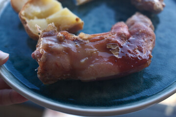 cooked pig's feet as gourmet food