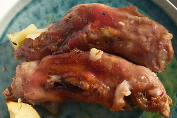 cooked pig's feet as gourmet food