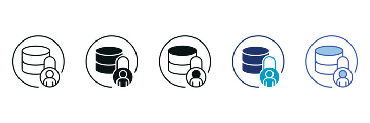 Data Privacy Icon Set Consisting of Multiple Styles Vector Illustration