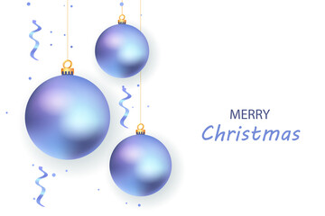 Merry christmas background with christmas balls