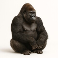 Obraz premium Majestic Gorilla Portrait in a Minimalist Setting