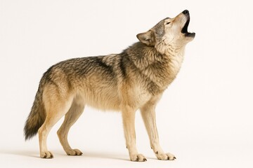 Obraz premium Majestic Howling Wolf - Captivating Wildlife Photography in Natural Habitat
