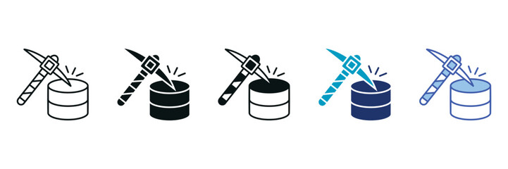 Data Mining Icon Set Consisting of Multiple Styles Vector Illustration