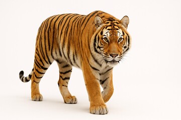 Fototapeta premium Majestic Tiger Strolling Gracefully in Captivating Wildlife Portrait
