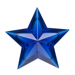 Obraz premium Blue Glass Star isolated on a transparent background