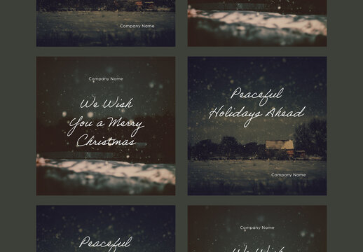 Christmas Moody Style Social Media Layouts