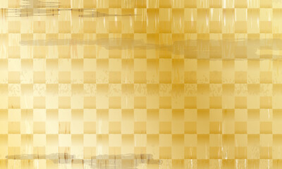 市松模様のかすれのかかった豪華な金背景　年賀　新年　和　日本